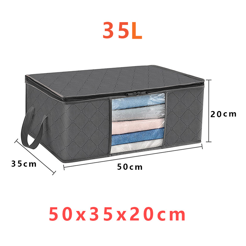 Foldable Storage Boxes with Handles Clothes Organizer with Clear Window
