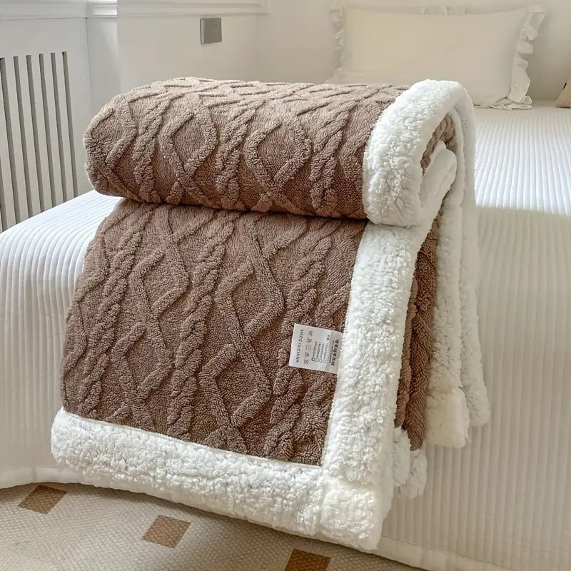 Snuggle Sherpa Blanket Soft Reversible Throw for All-Season Comfort