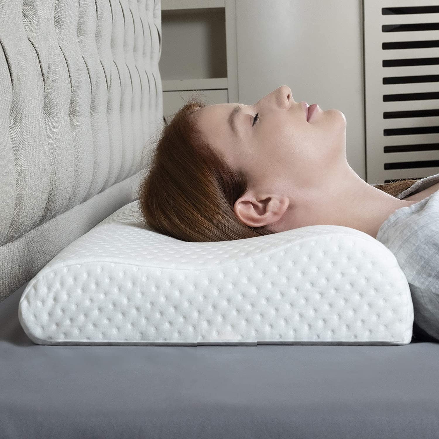 Slow Rebound Memory Foam Pillow Dual Height Support