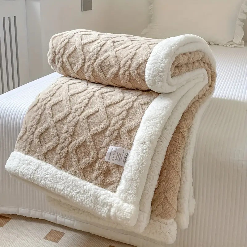Snuggle Sherpa Blanket Soft Reversible Throw for All-Season Comfort