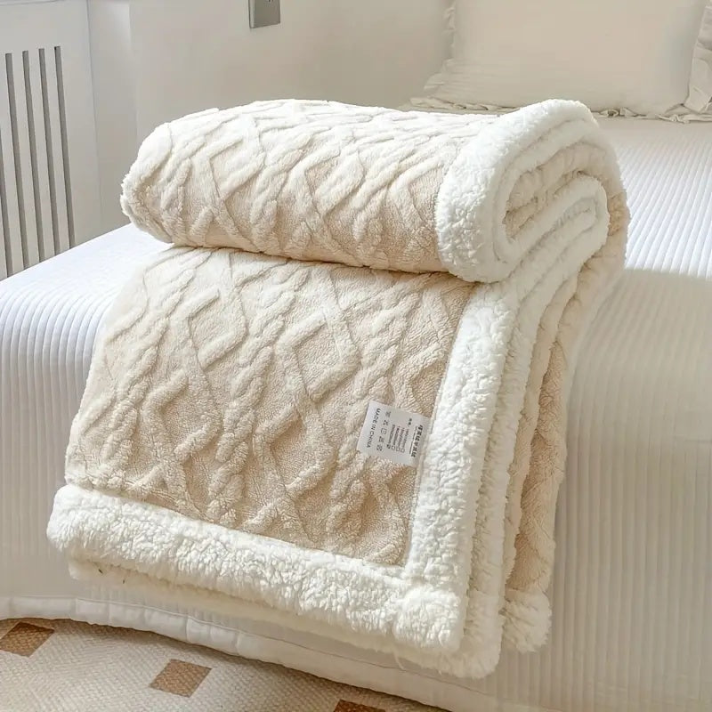 Snuggle Sherpa Blanket Soft Reversible Throw for All-Season Comfort