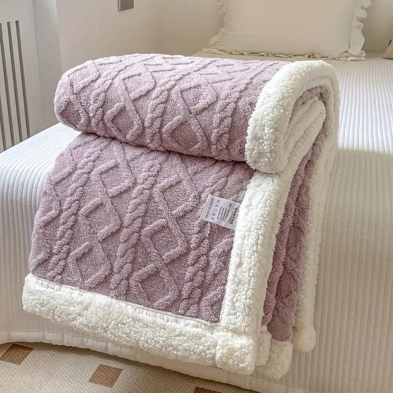 Snuggle Sherpa Blanket Soft Reversible Throw for All-Season Comfort