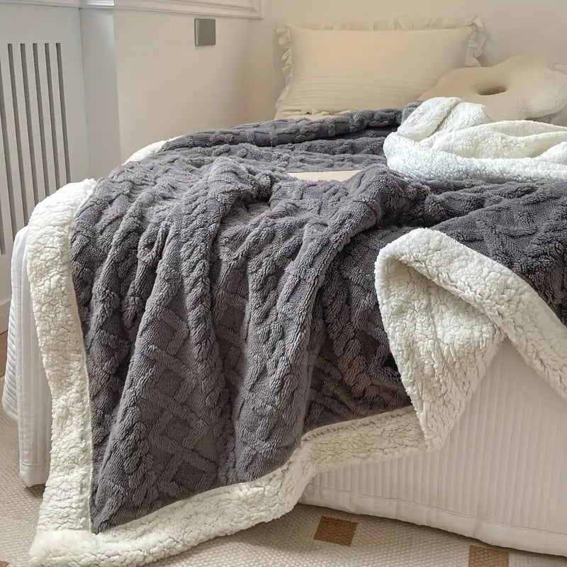 Snuggle Sherpa Blanket Soft Reversible Throw for All-Season Comfort