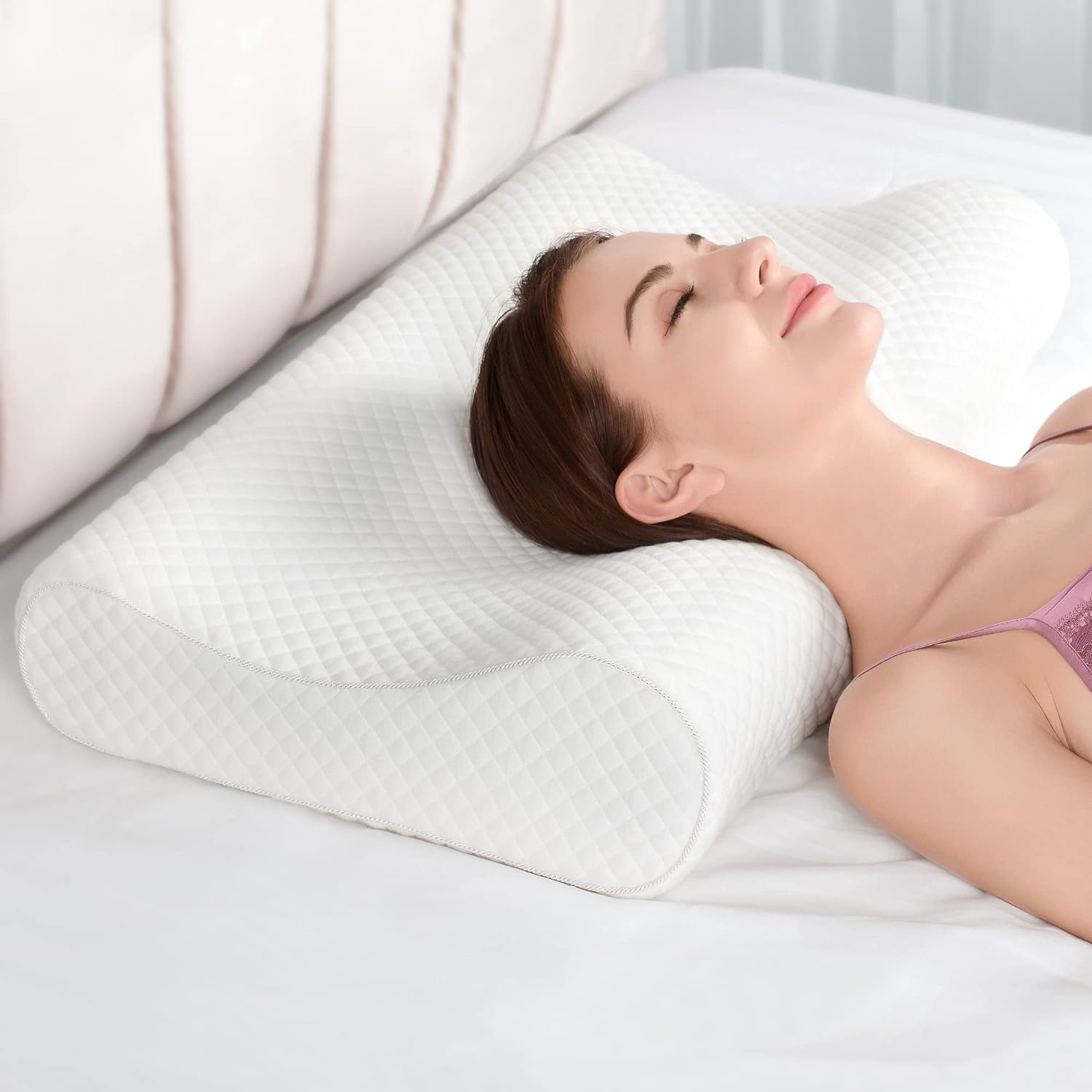 Slow Rebound Memory Foam Pillow Dual Height Support