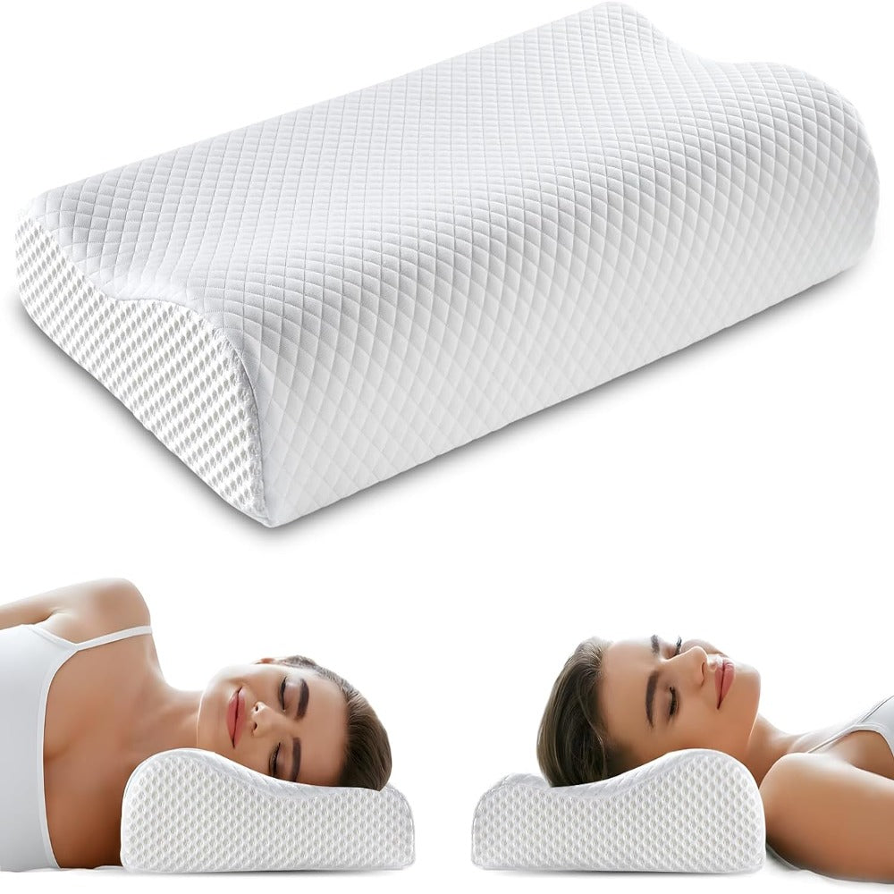 Slow Rebound Memory Foam Pillow Dual Height Support