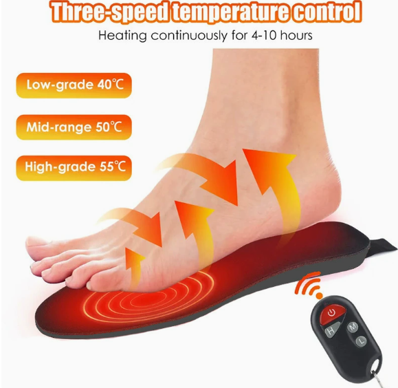 Rechargeable Heated Insoles Remote Control Foot Warmers