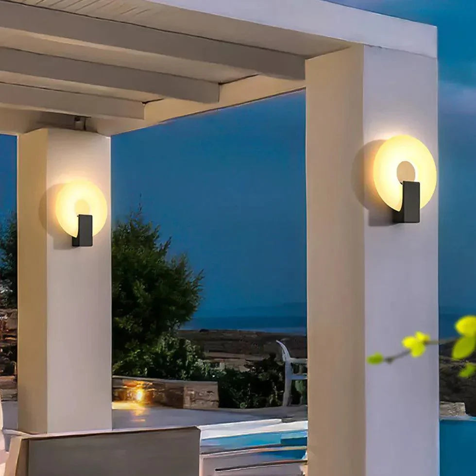 Solar energy decorative wall lanterns for outdoor spaces