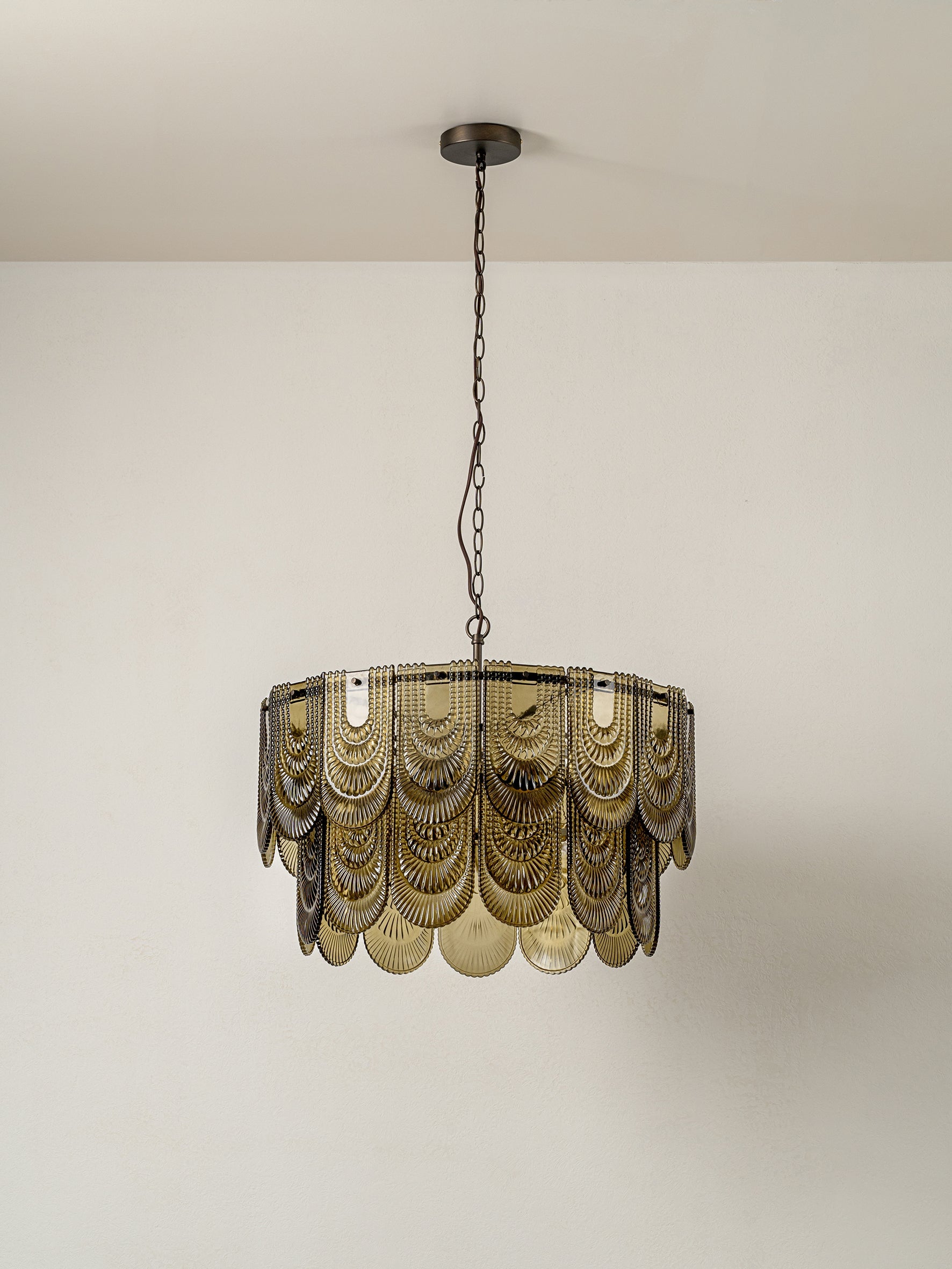 4-Light Mid-Century Retro Glass Chandeliers in Elegant Two-Tier Design