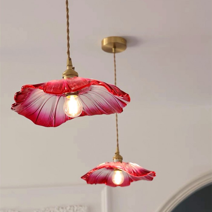 Vintage Inspired Glass Flower Pendant Ceiling Light