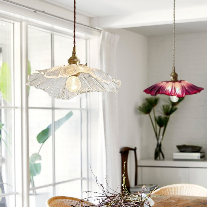 Vintage Inspired Glass Flower Pendant Ceiling Light
