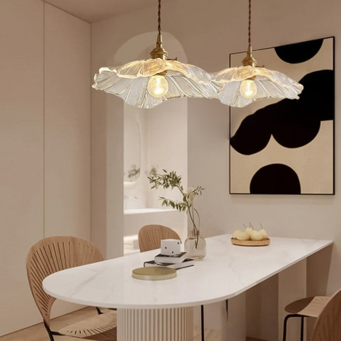 Vintage Inspired Glass Flower Pendant Ceiling Light