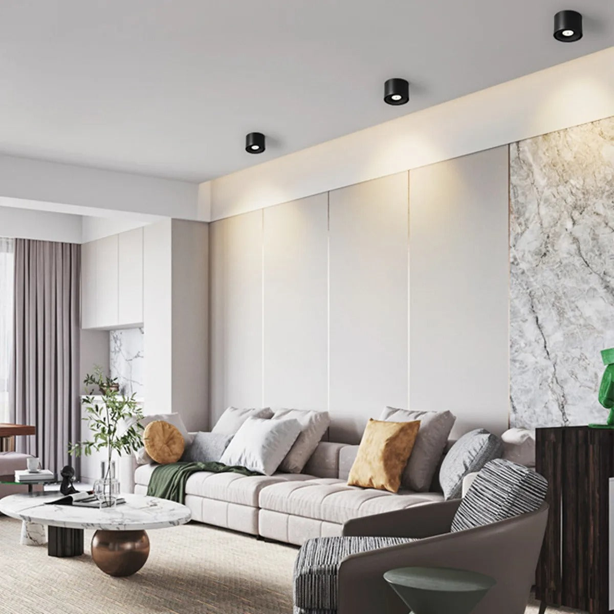 Modern Surface Mounted Ceiling Light Directional Rotating Spotlight