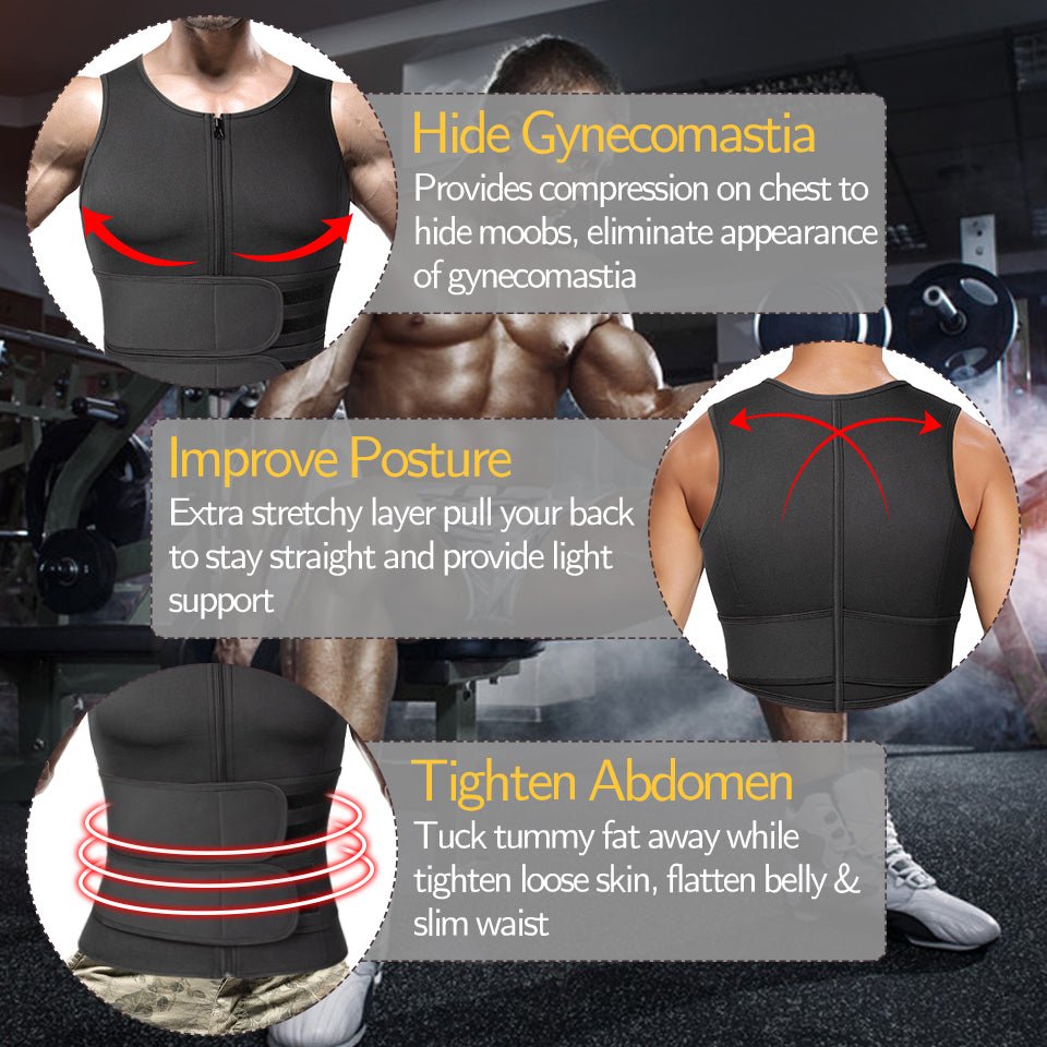 Men’s Sweat Vest Core-Shaping Fitness Vest for Faster Fat Burn