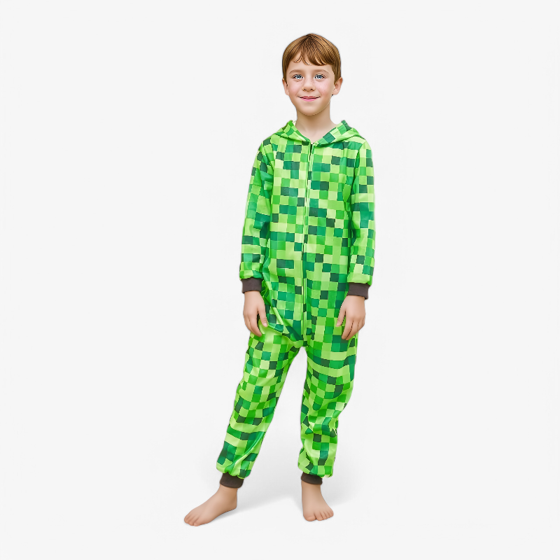 Kids Gaming Block Costume Onesie Fun Character Outfit