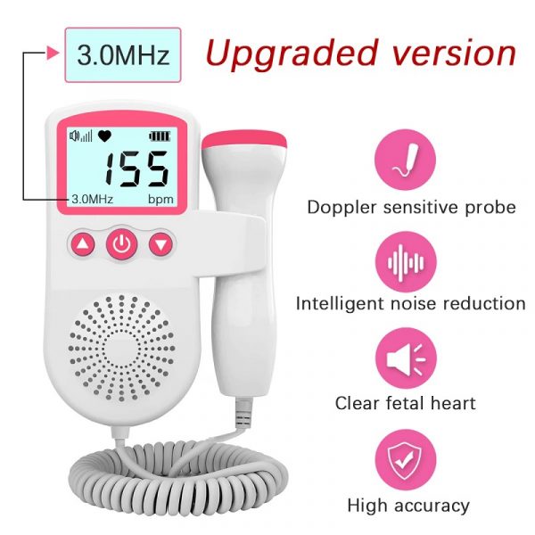 Fetal Doppler Heart Rate Monitor Baby Heartbeat Detector for Home Use