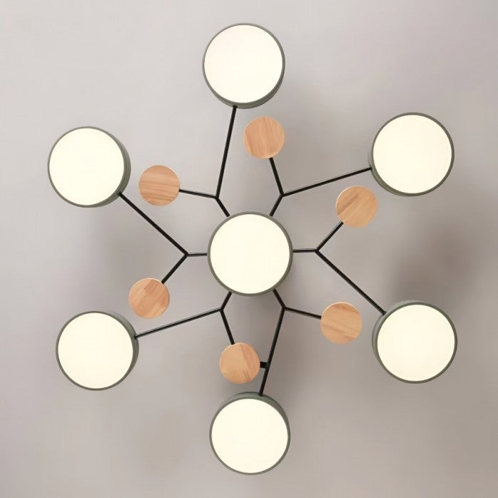 Modern LED Ceiling Light with Branched Design and Round Light Discs