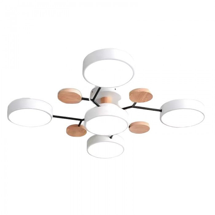 Modern LED Ceiling Light with Branched Design and Round Light Discs