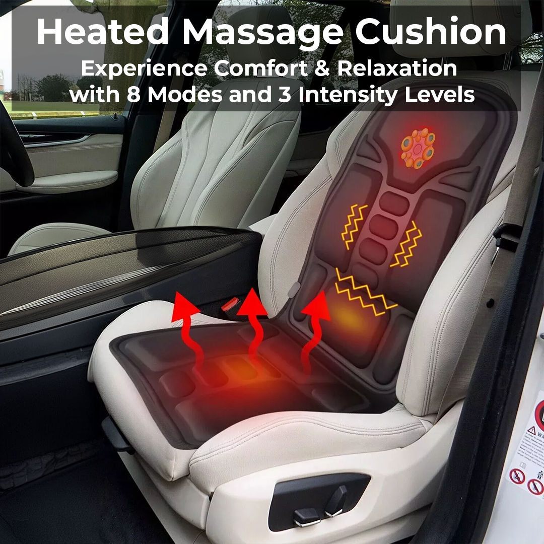 Portable Heated Massage Cushion for Chair and Car Seat