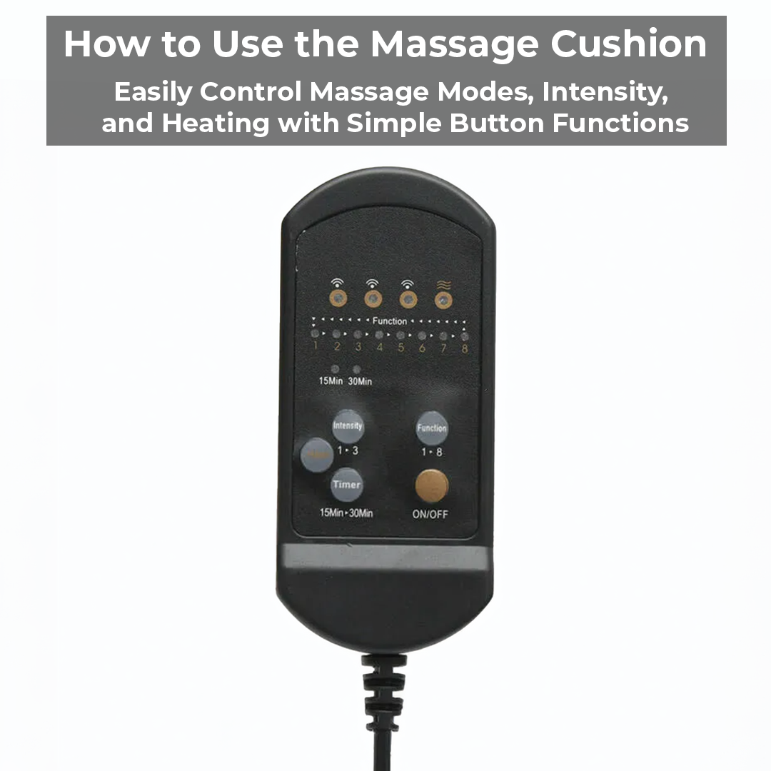 Portable Heated Massage Cushion for Chair and Car Seat