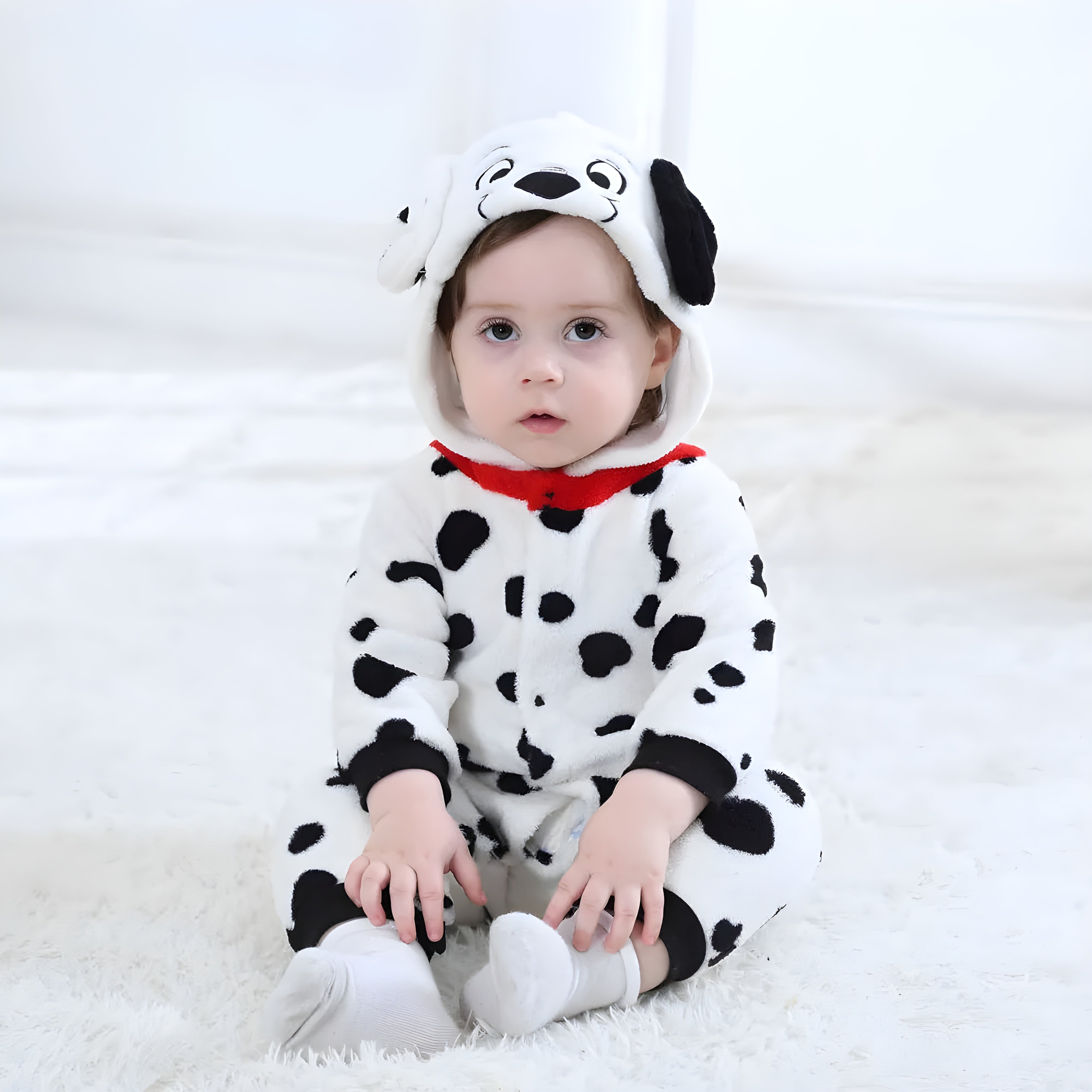 Kids Dalmatian Onesie Outfit Playful Hooded Costume