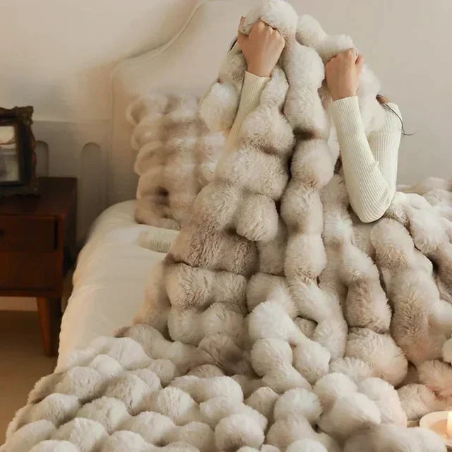 Portable Fluffy Blanket Ultra-Soft Cozy Sofa & Bed Throw