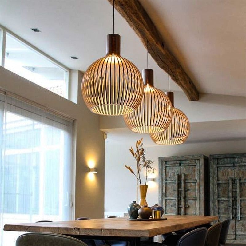 LinoVerde Handgemaakte Houten Hanglamp