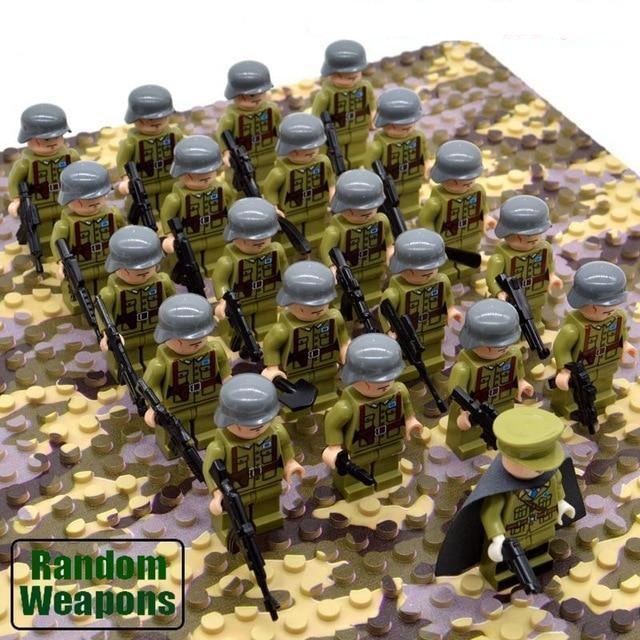 Military Building Blocks Playset World War II Army Soldier Figures Set