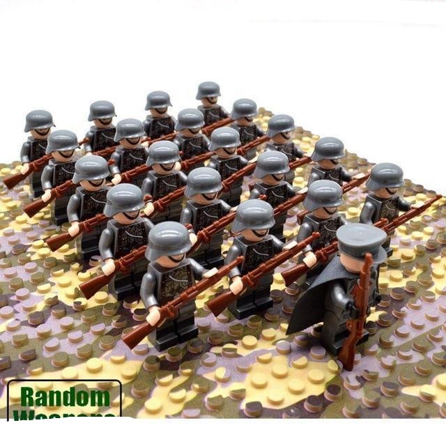 Military Building Blocks Playset World War II Army Soldier Figures Set