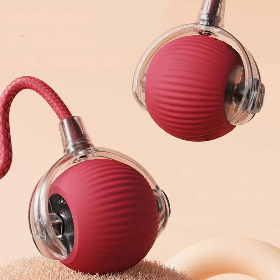 Interactive Cat Toy with Moving Tail Stimulating Rolling Ball for Active Cats