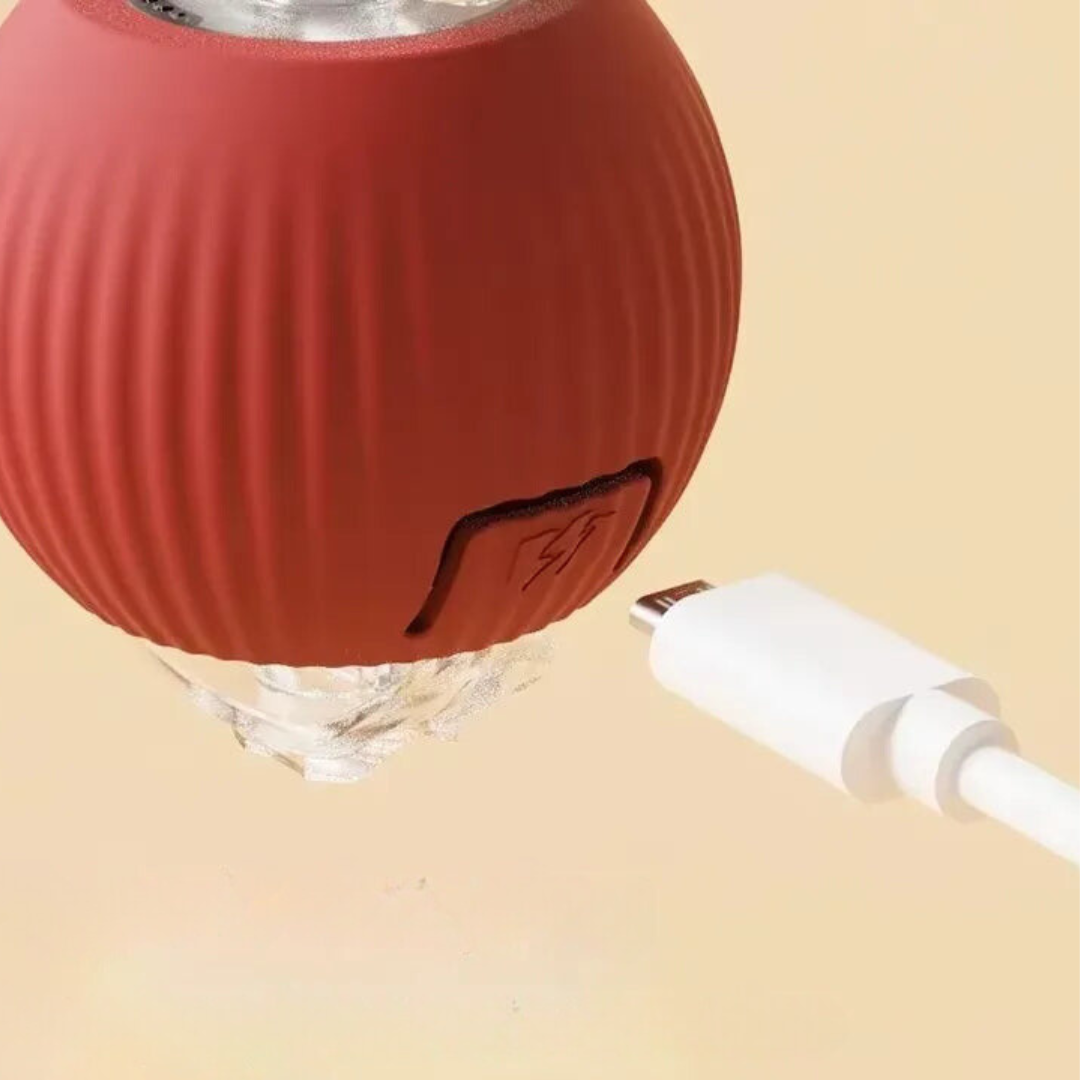 Interactive Cat Toy with Moving Tail Stimulating Rolling Ball for Active Cats