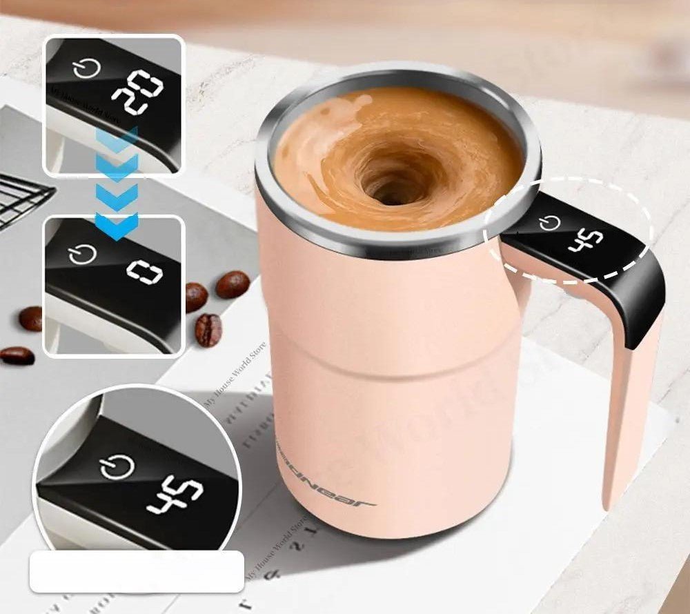 Electric Self-Stirring Coffee Cup Portable Rechargeable Mug with Temperature Display