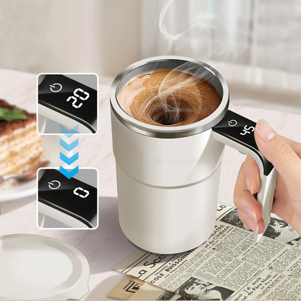 Electric Self-Stirring Coffee Cup Portable Rechargeable Mug with Temperature Display