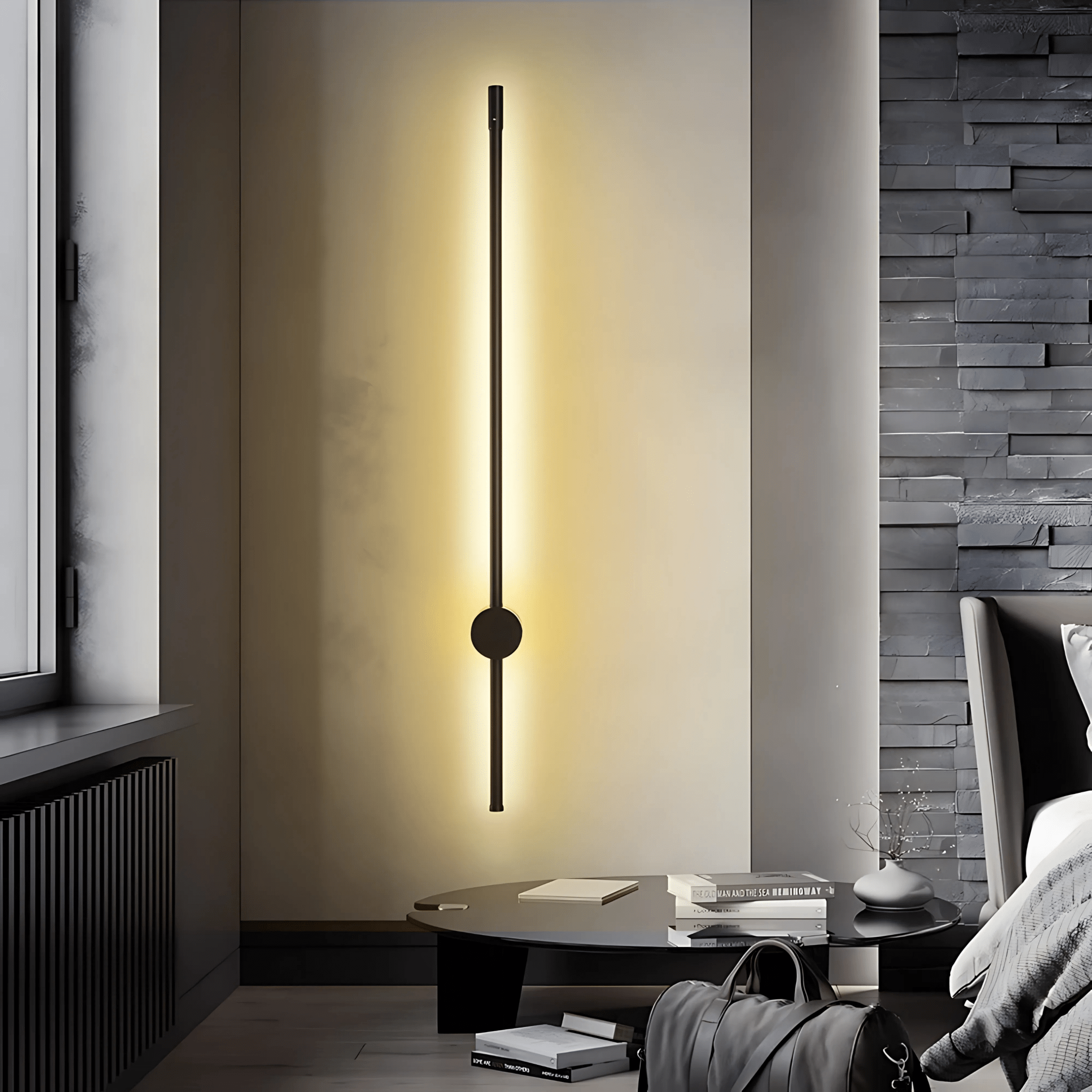 Modern Wall Light Sleek Black Design with LED Illumination