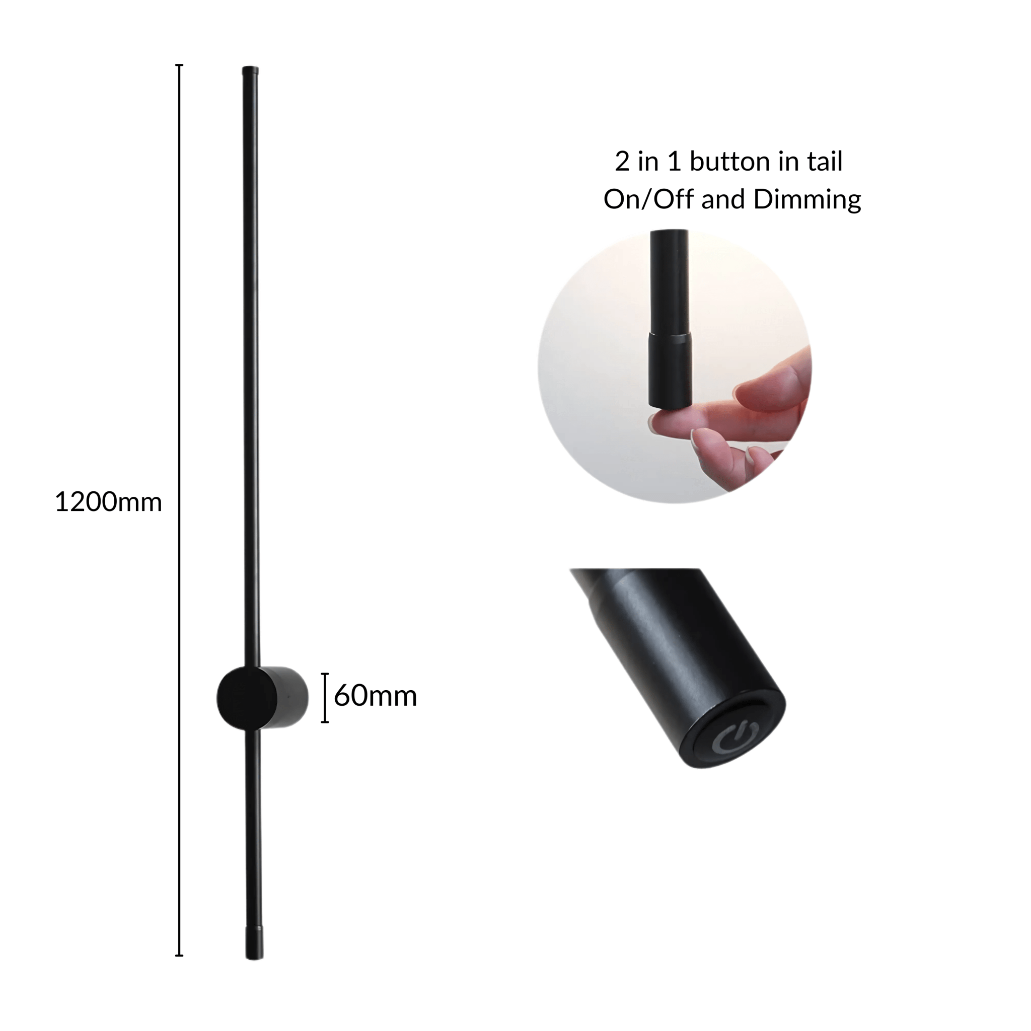 Modern Wall Light Sleek Black Design with LED Illumination