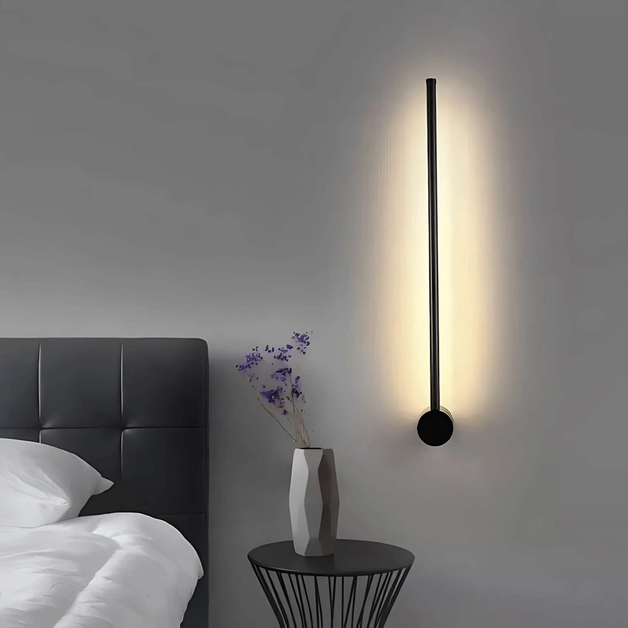Modern Wall Light Sleek Black Design with LED Illumination