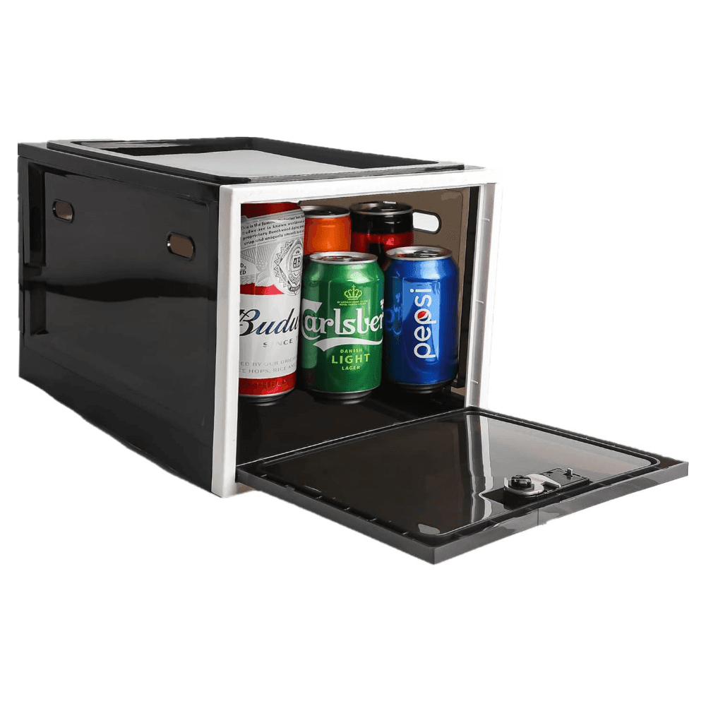 Food Organizer Box with Lock Clear Safe Storage for Fridge & Office