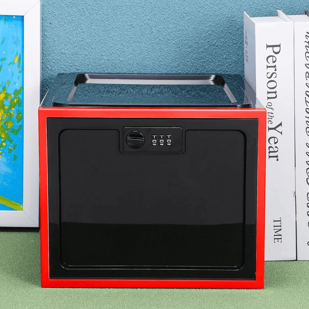 Food Organizer Box with Lock Clear Safe Storage for Fridge & Office