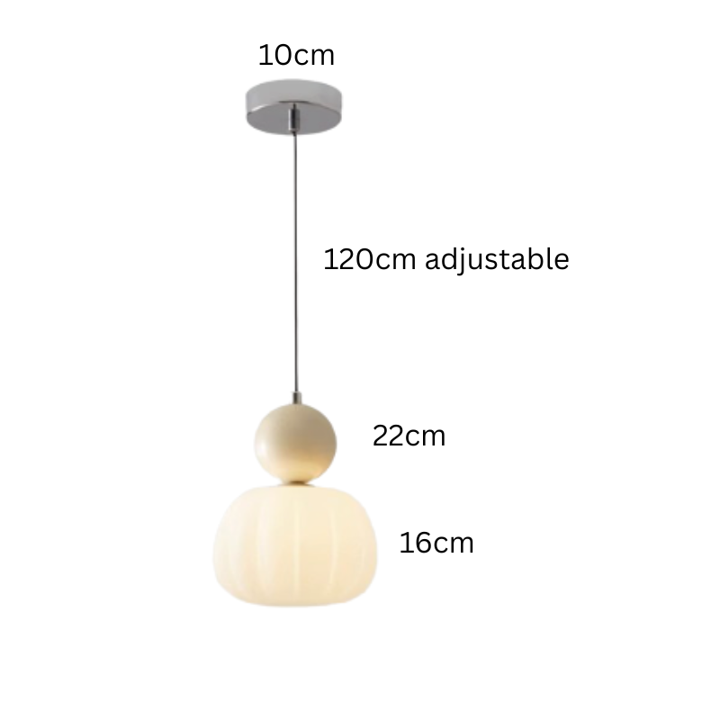 Elegant Pendant Light in Art Deco Style with Cream-Colored Shade