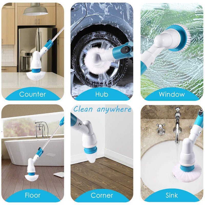 Turbo Clean Cordless Scrubber Set Adjustable Electric Brush for Home Cleaning