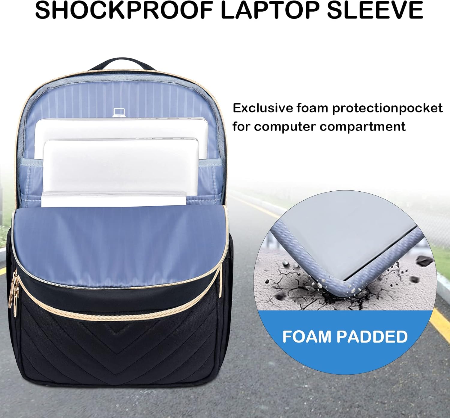 Laptop Backpack Slim Travel & Work Pack with USB Charging Port