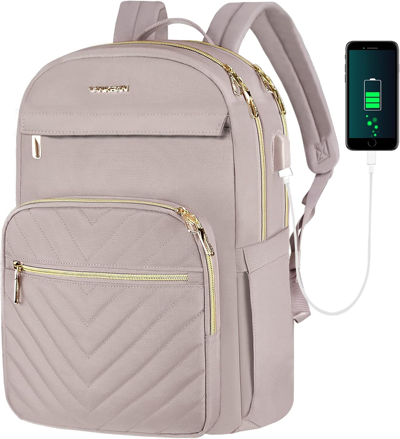 Laptop Backpack Slim Travel & Work Pack with USB Charging Port