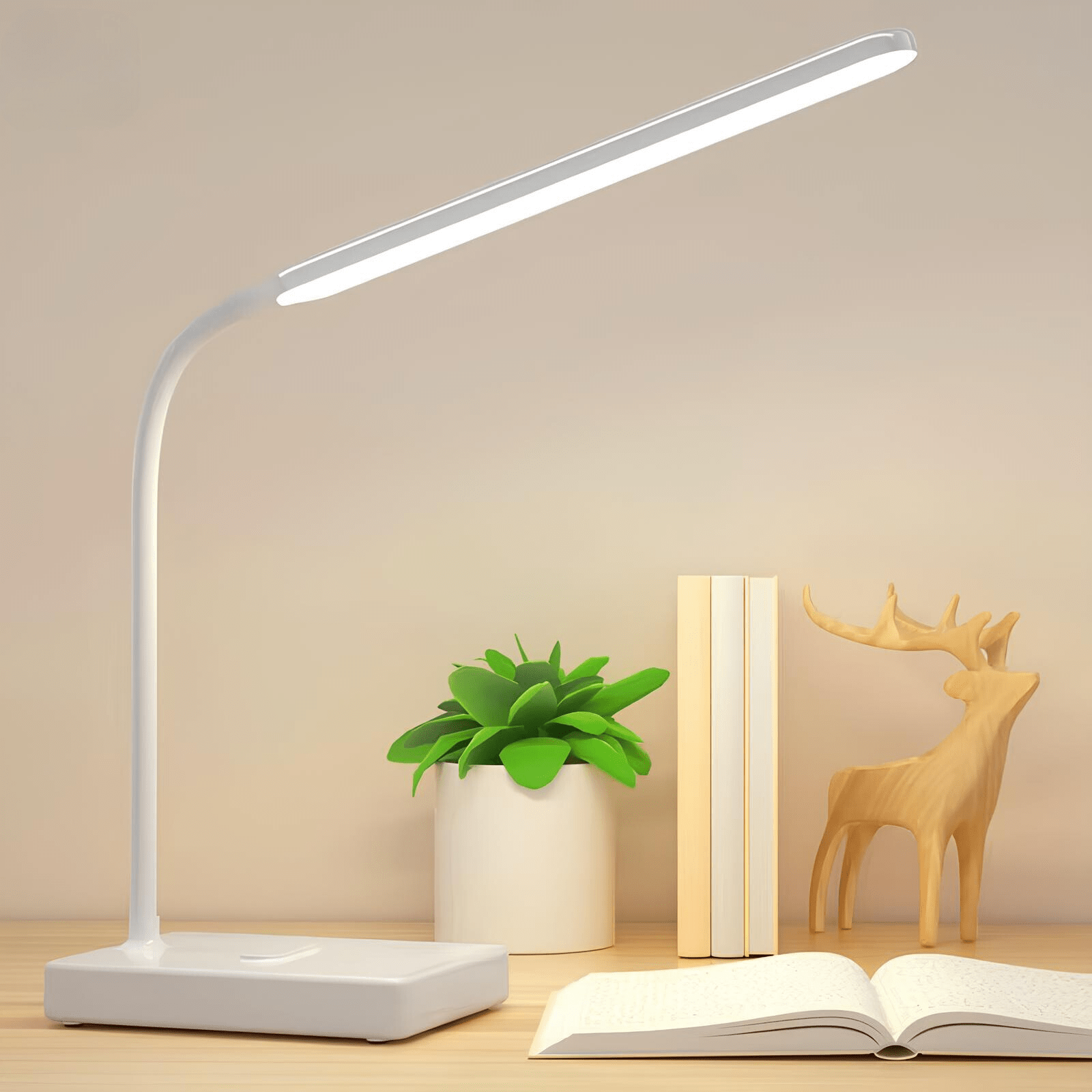 Flexible USB Rechargeable Desk Lamp Adjustable Arm & Dimmable LED