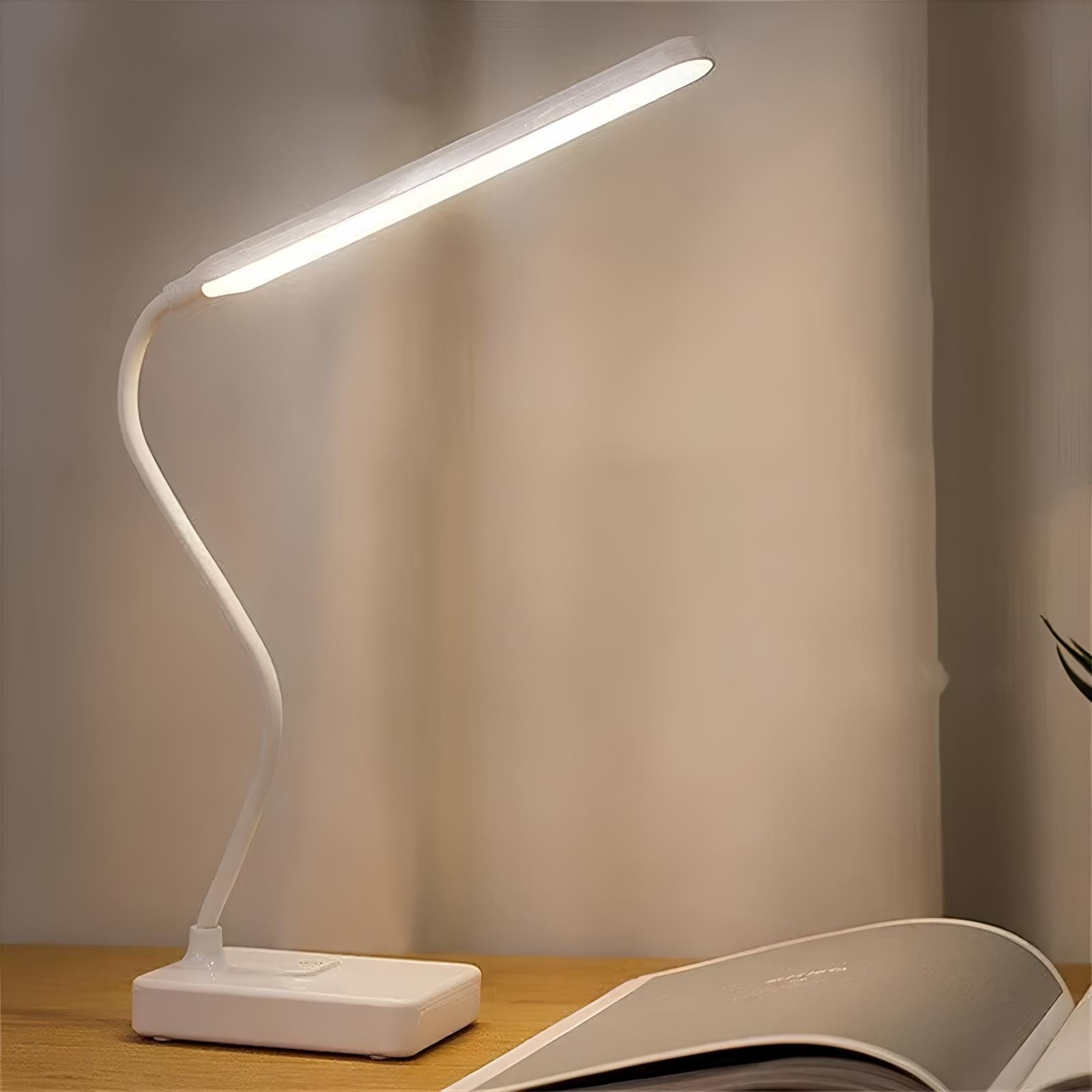 Flexible USB Rechargeable Desk Lamp Adjustable Arm & Dimmable LED