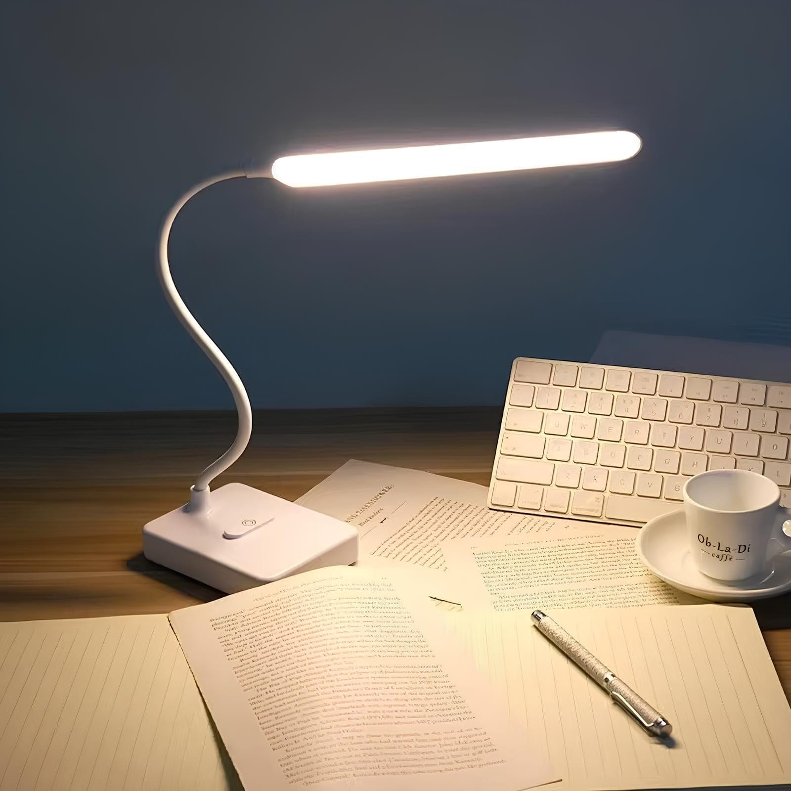 Flexible USB Rechargeable Desk Lamp Adjustable Arm & Dimmable LED