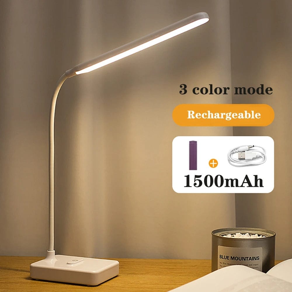 Flexible USB Rechargeable Desk Lamp Adjustable Arm & Dimmable LED