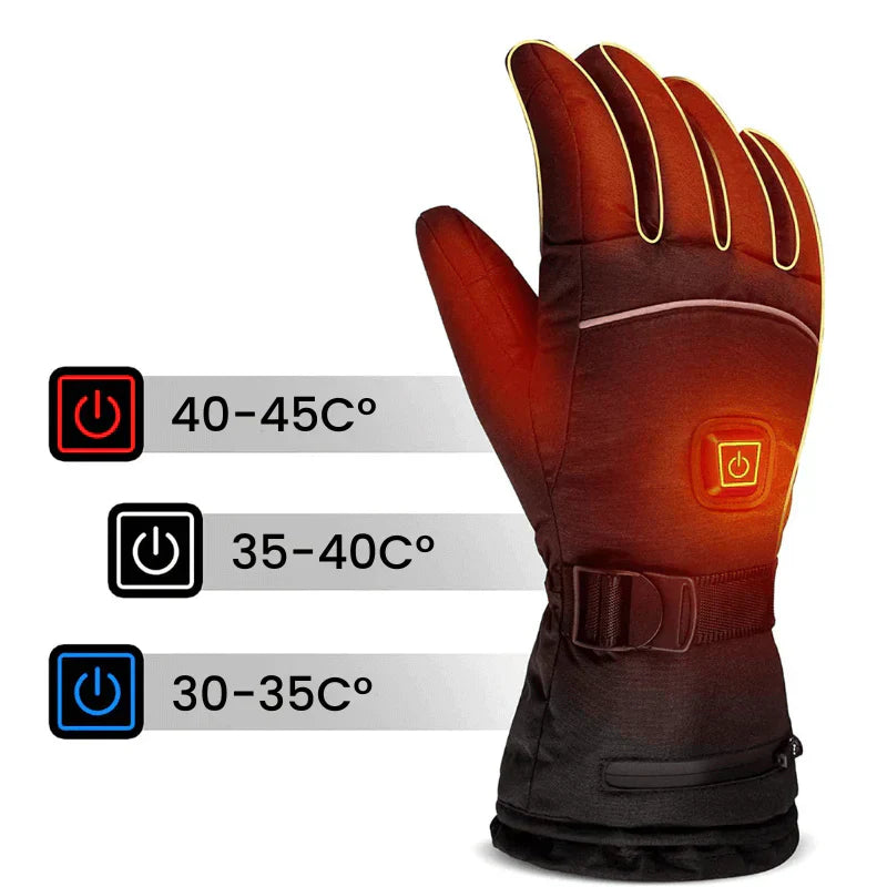 Rechargeable Heated Outdoor Gloves Waterproof Thermal Hand Warmers