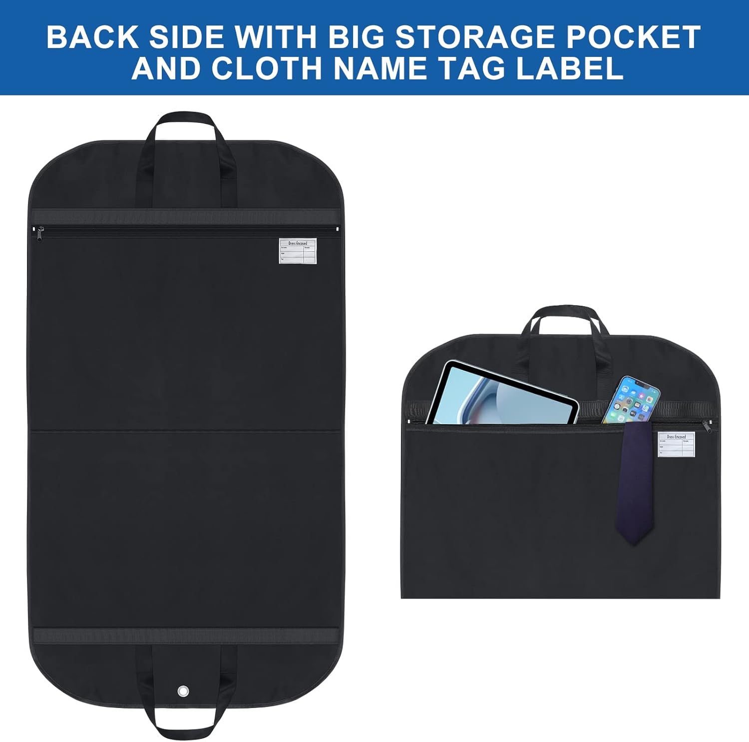 Universal Garment Bag Waterproof Suit Protector with Extra Storage